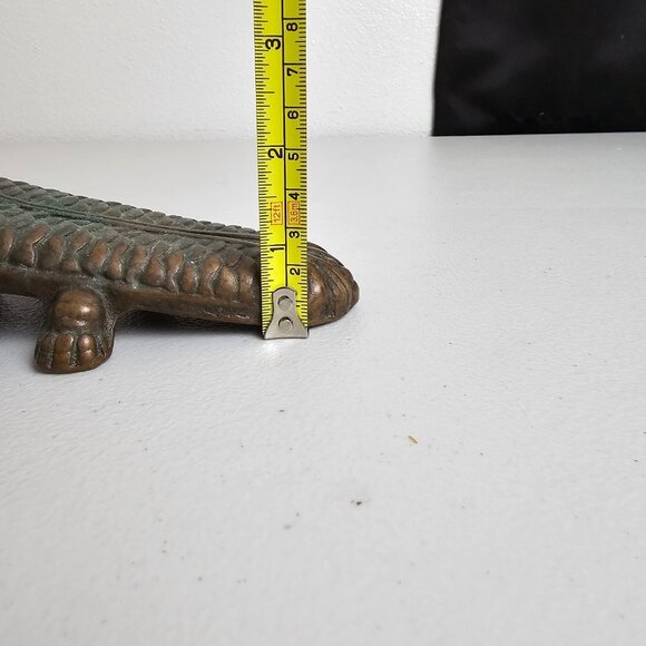 Solid Cast Brass Beetle Boot Cast/Door Stop Vintage Heavy Decor 10" Bug - Picture 7 of 7